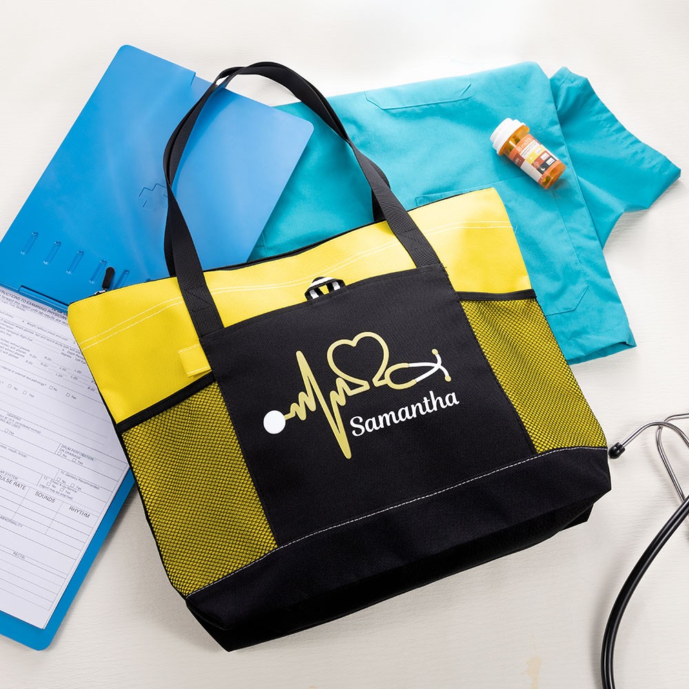 Gepersonaliseerde stethoscoop verpleegkundige tas, canvas rits verpleegkundige utility tas, RN CNA CMA LPN verpleegkundige organizer tas, verpleegkundige week/waardering cadeau voor verpleegkundige