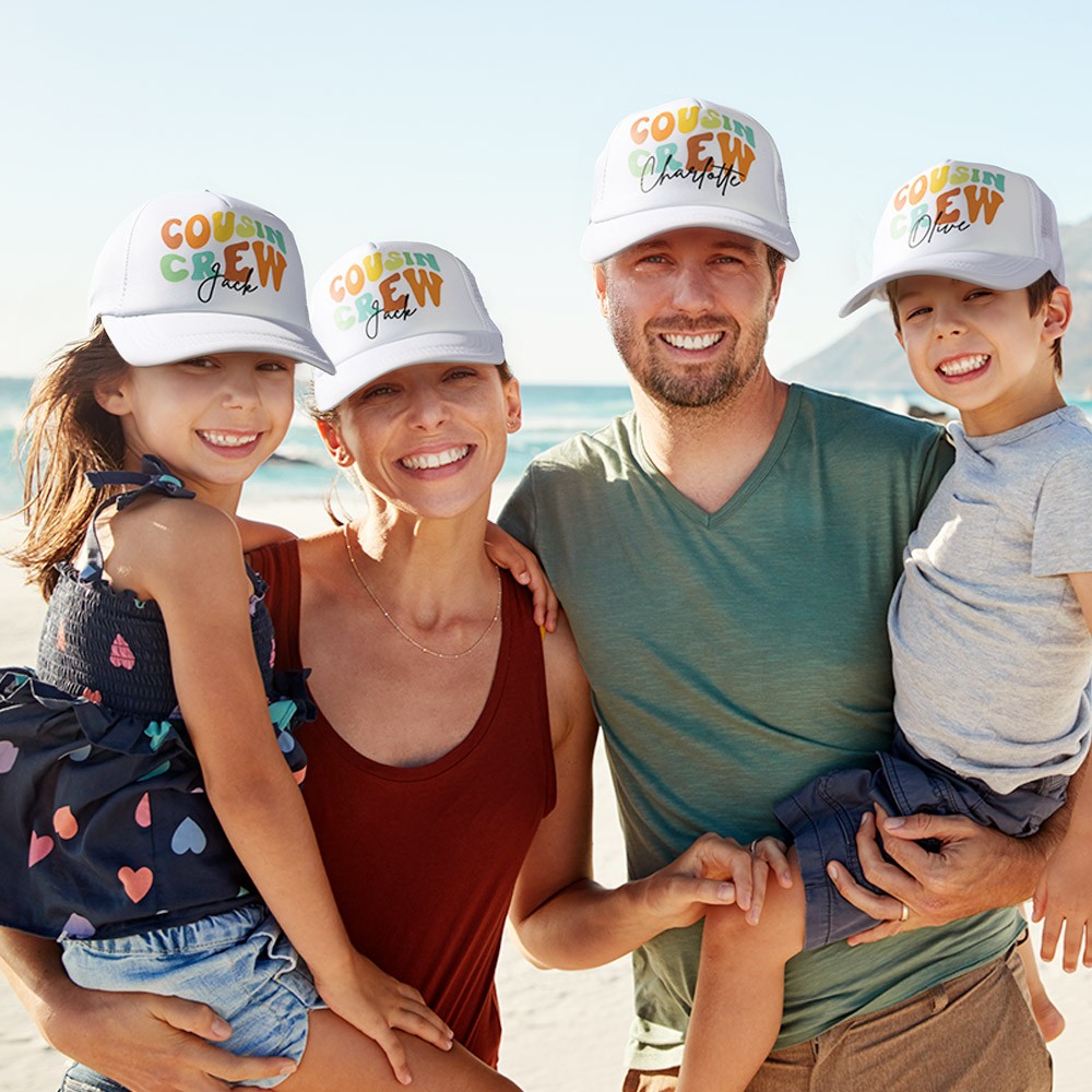 Personalized Cousin Crew Hat with Name, Perfect for Family Outings