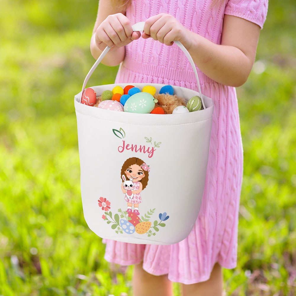 Easter cartoon character basket