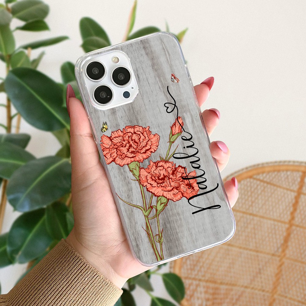 Birth flower phone case