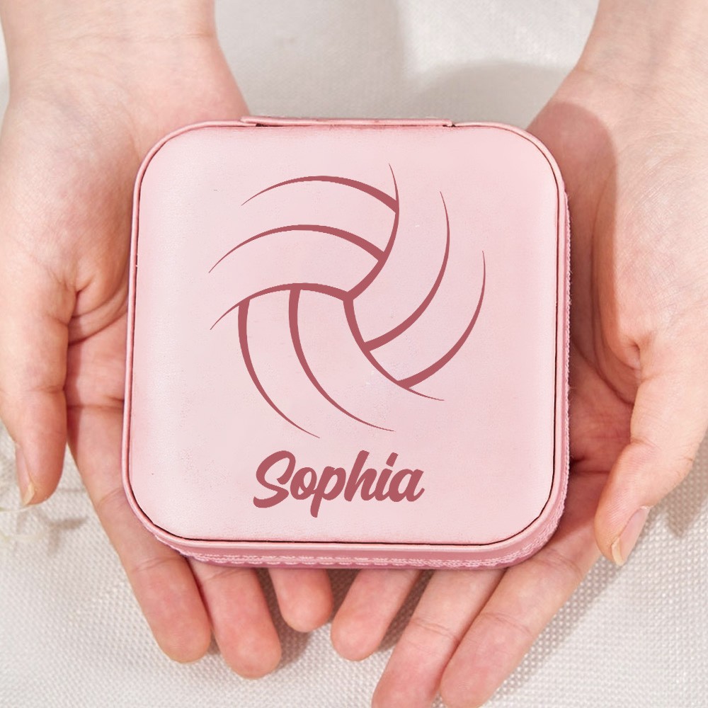 Personalized Volleyball Jewelry Box, Custom Name Storage Case for Volleyball Players, Gift for Sports Lovers and Athletes