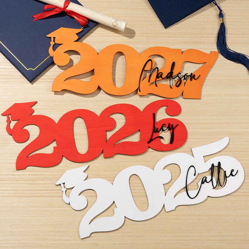 Custom Graduation Decor Name Sign, Class of 2025 Grad Sign, Graduation Party Centerpiece, Graduation Photo Prop, Gift for Graduates/Students