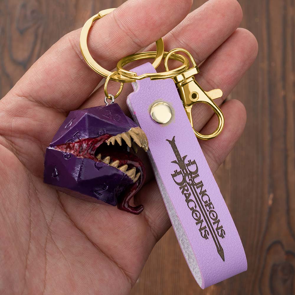 Custom Name Chest Mimic Dice Backpack Pendant, Monster Dice Key