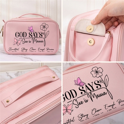 make up bag with name