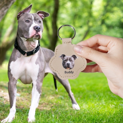 Pet Memorial Hair Keepsake Keychain with Custom Portrait Pet Sympathy Gift Dog Cat Bag Charm Pet Owner Gift