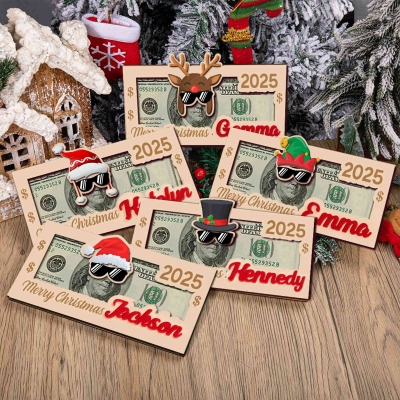 Wooden money holder with name