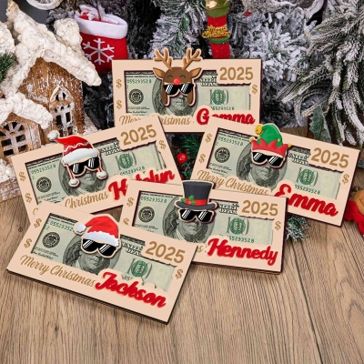 Wooden money holder with name
