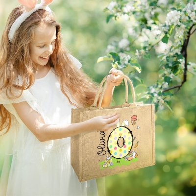 Burlap bag with name