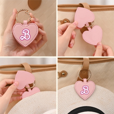 (Set of 2pcs)Personalized Handcrafted Pink Doll Pink Love Hat Clip, Leather Magnetic Attraction Storage Clip, Travel Accessory, Summer Gift for Woman/Girl