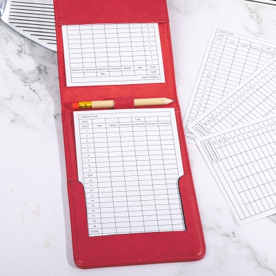 Custom Name & Face Photo Best by Par Golf Scorecard Holder, Leather Golf Yardage Book Cover, Golf Accessories, Gift for Golf Lovers/Players/Coaches