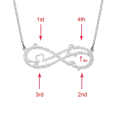 Infinity  NecklacePersonalized Stainless Steel Infinity Name NecklacePersonalized Stainless Steel Infinity Name Necklace