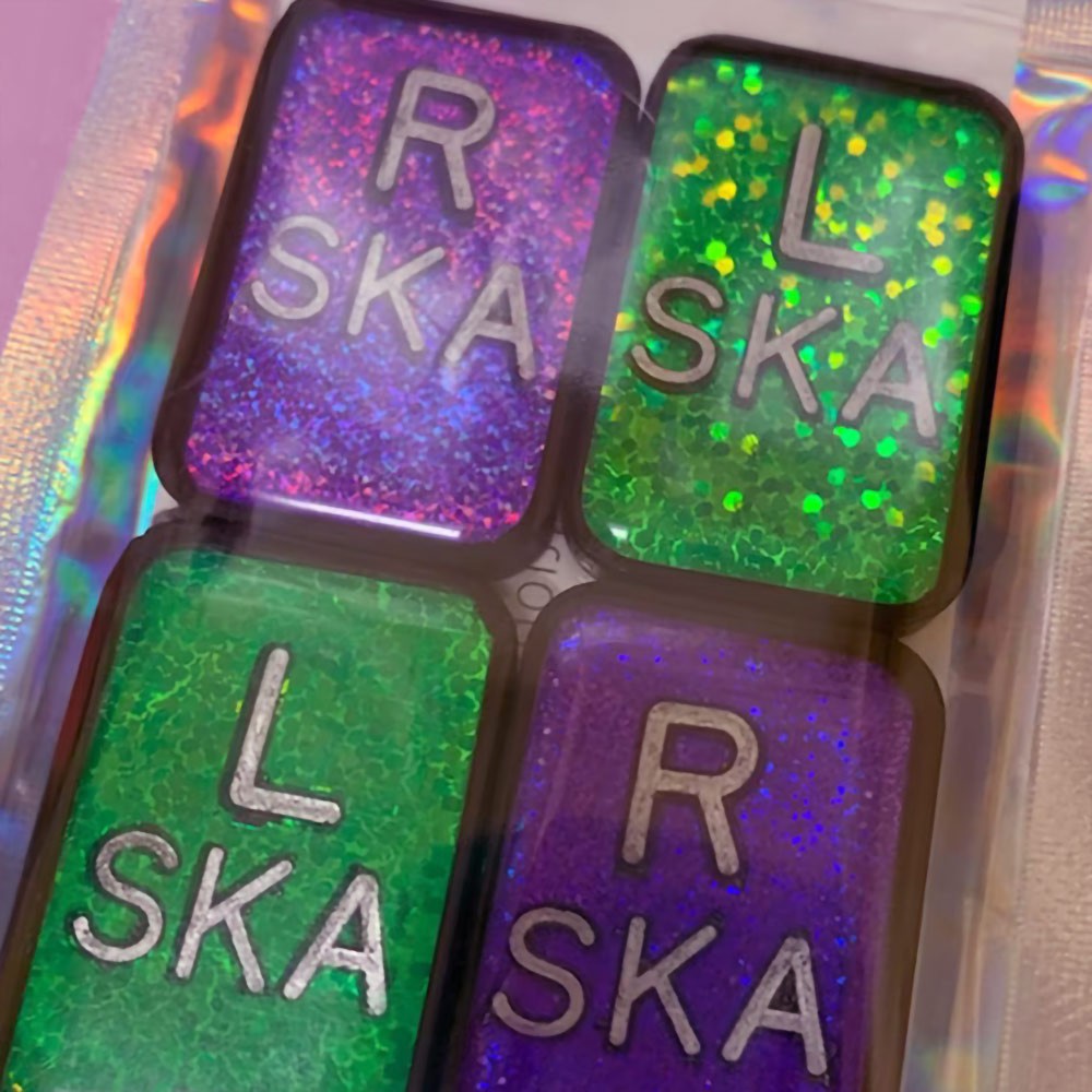 Custom Glitter Xray Markers with Initials, 4PCS Set Adhesive Resin