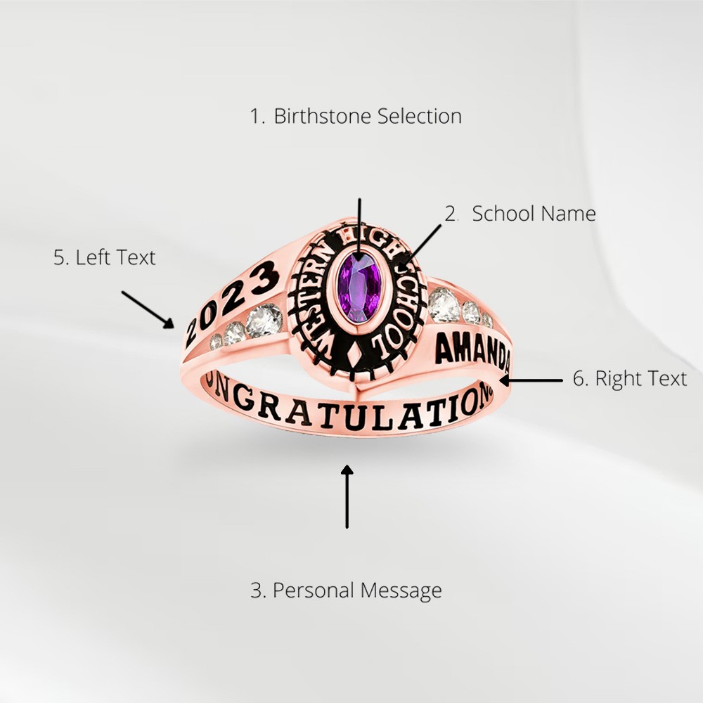 Custom school class ring sieraden voor vrouw sterling silver high