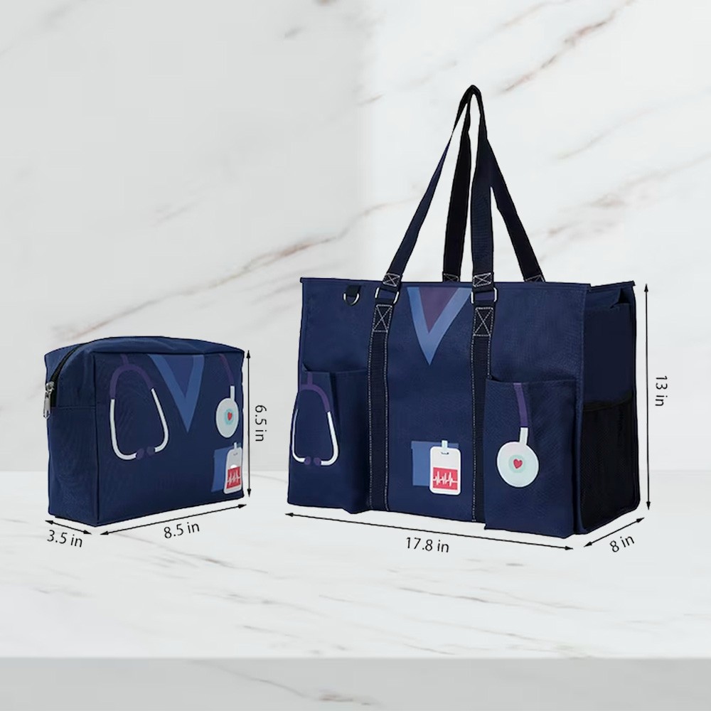 Personalized Large Nurse Tote Bag for Work, Small Canvas Nursing Bag