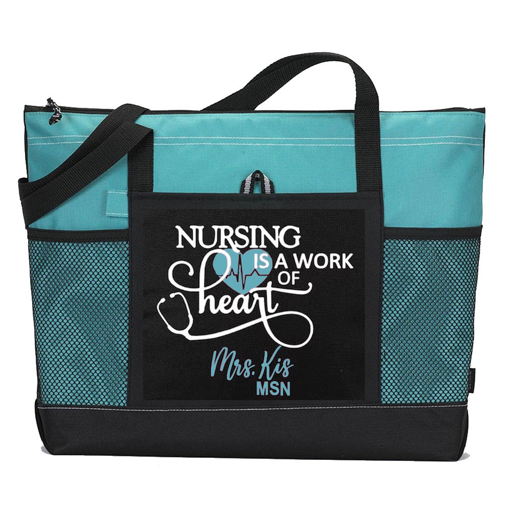 Personalized Large Nurse Tote Bag for Work, Canvas Nursing Bag with ...