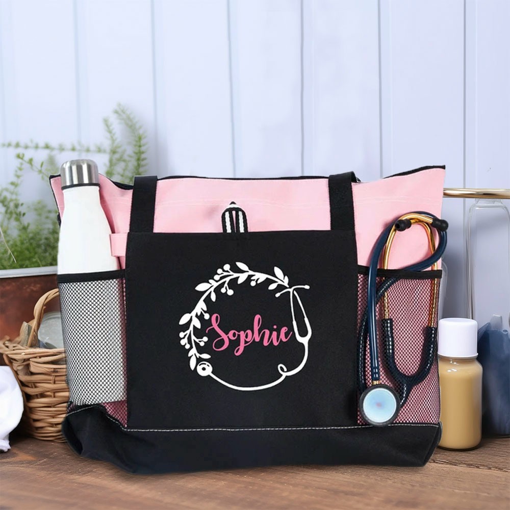 Personalisierte KrankenschwesterEinkaufstasche mit Namen, individuelle Krankenschwester
