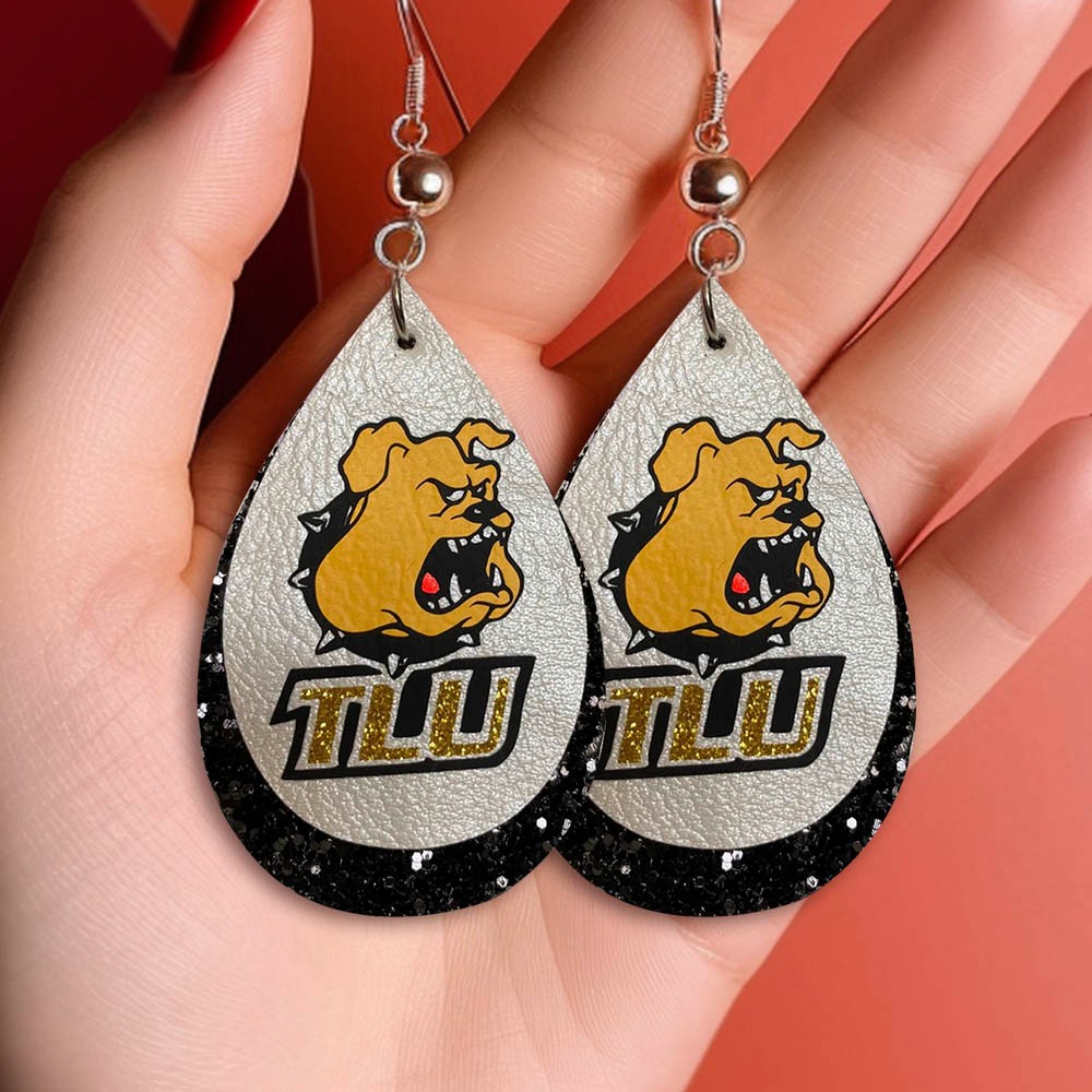 Custom Game Day Earrings, Team Logo Leather Bling Sports Team Earrings