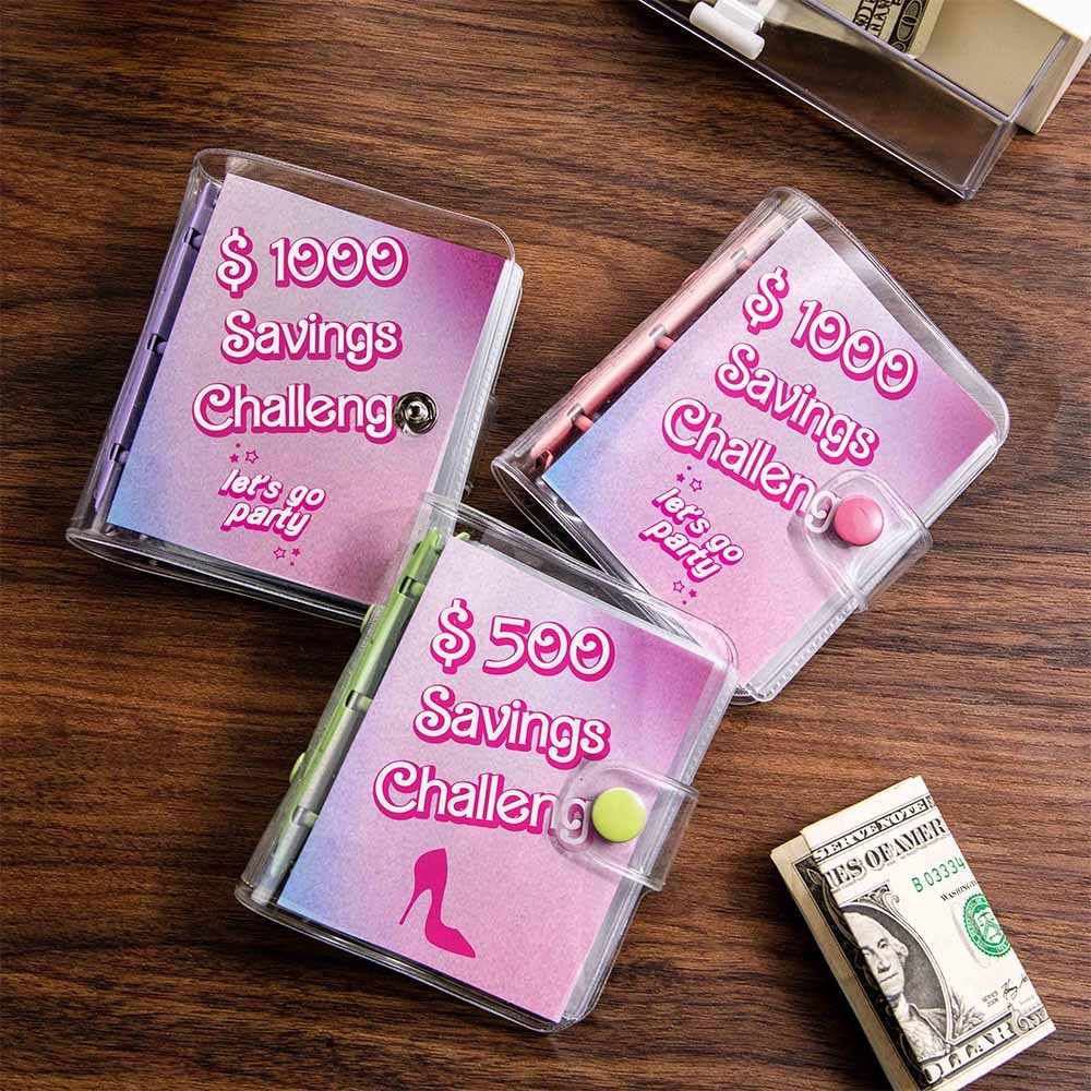 Mini Binder Savings Challenge Cash Stuffing Cash Envelope Wallet