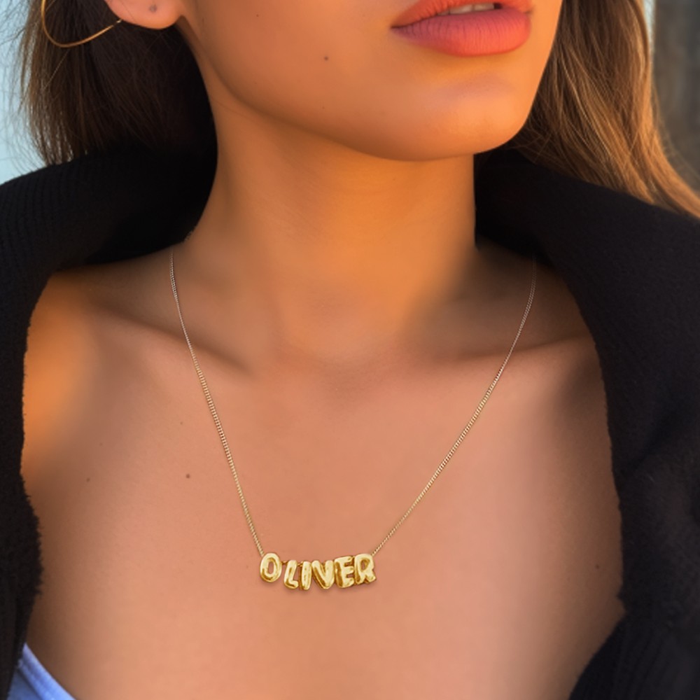 guld initialt halsband för kvinnor