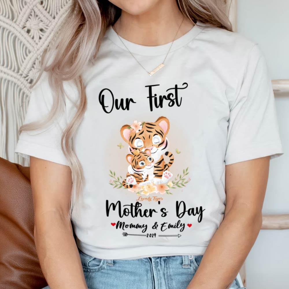 Our First Mother's Day Mom and Baby Set/Matching Shirt, Mummy and Baby Gift, Mama Baby Tigers, T-shirt Bodysuit Romper Babygrow Vest Set, New Mom Gift, Mother's Day Gift