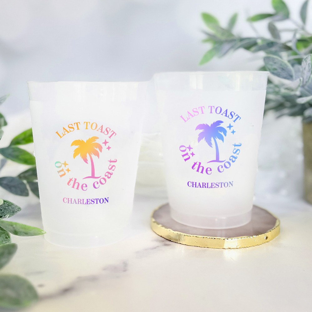 (Set of 10pcs)Customized Last Toast On The Coast Plastic Cups, Bach Club Party Cups, Hamptons Bachelorette