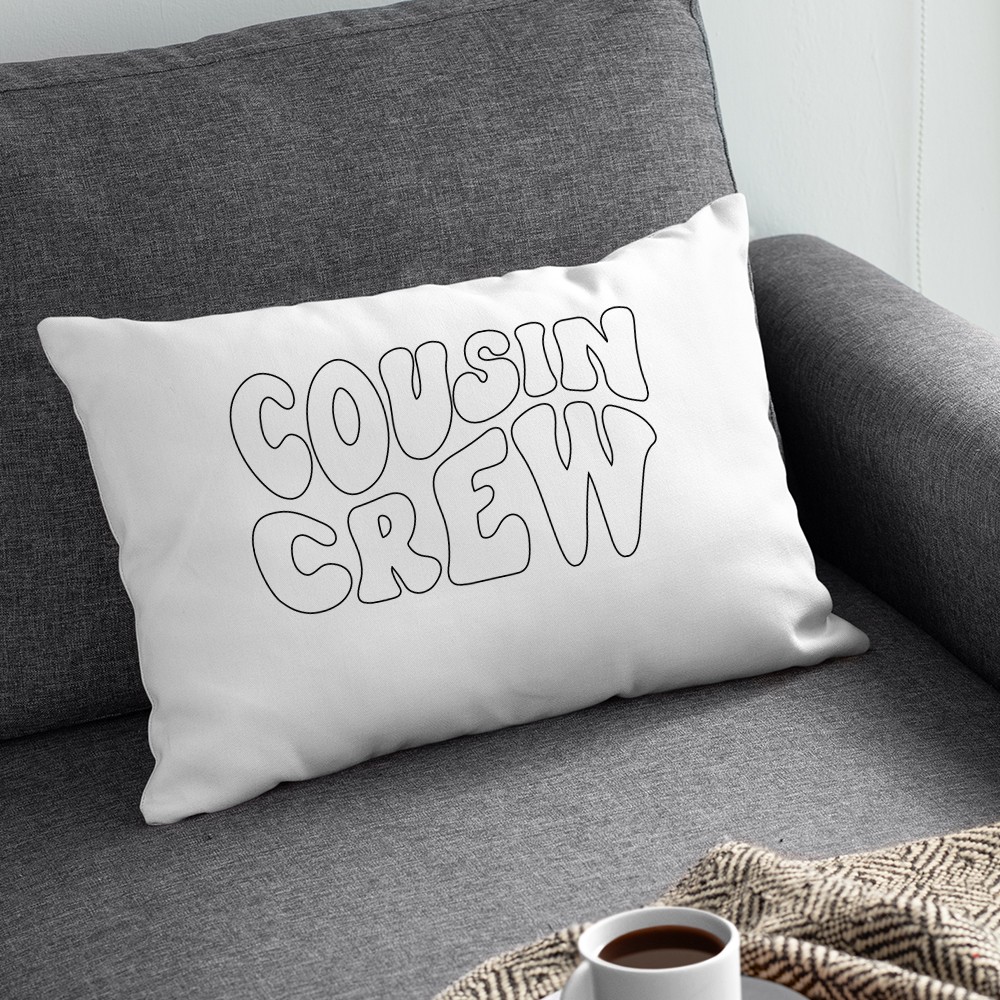 DIY Personalized Cousin Crew Pillowcase, Made for You to Color and Customize with Names, Perfect Family Party Gift