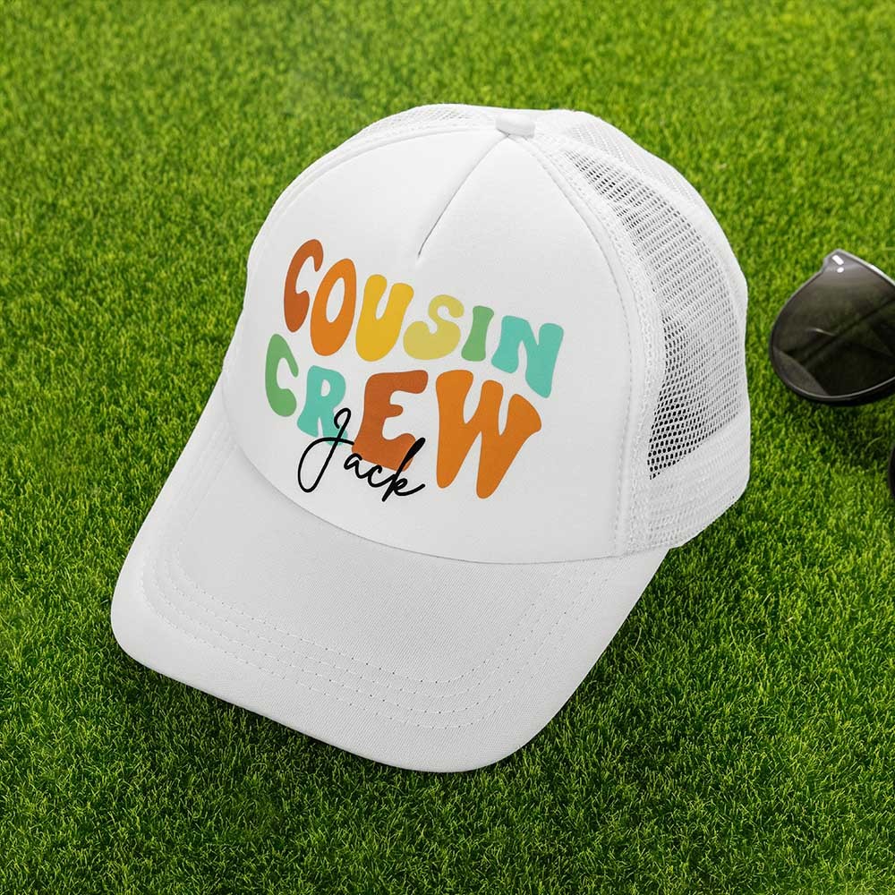 Personalized Cousin Crew Hat with Name, Perfect for Family Outings