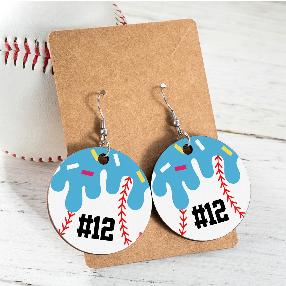 Ice Cream Baseball Earrings, Fun Dessert and Sports Inspired Jewelry, Unique Baseball and Ice Cream Charm Earrings, Cute and Playful Gift for Sports Fans