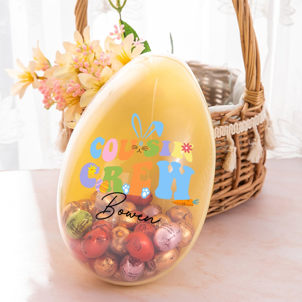 Personalized Cousin Crew Easter Eggs Custom Name, Multicolor Easter Egg for Family and Kids, Unique Holiday Gift for Easter Celebration