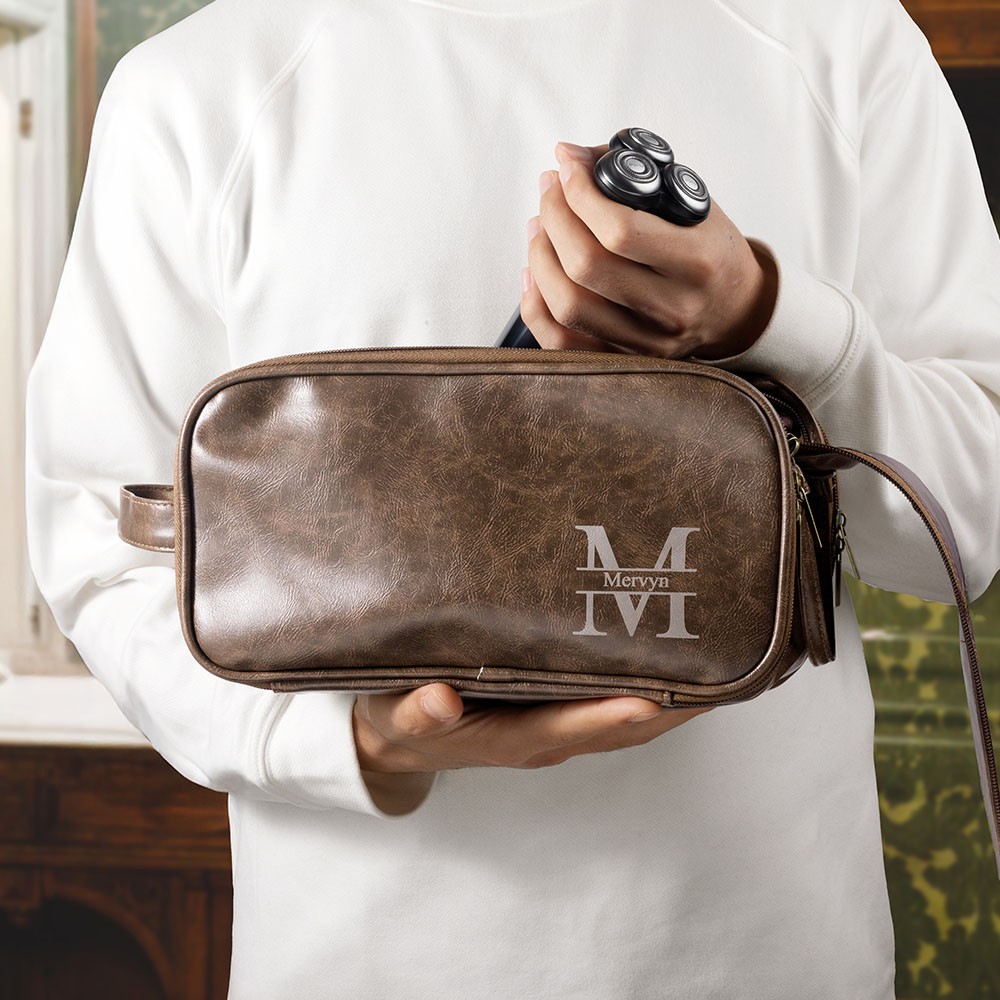 Groomsmen Gift, Groomsmen Proposal, Waterproof Leather Toiletry Bag, Leather Dopp Kit, Men&#39;s Shaving Kit, Groomsman Gift, Bridesmaid Gift