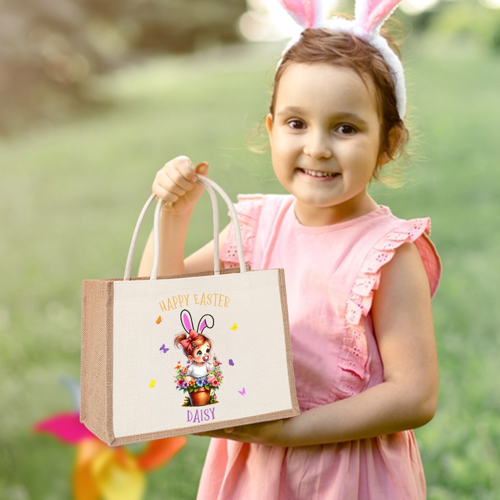 Burlap bag with name