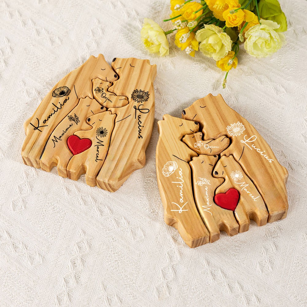 thumbnail image 2 of Bear Family Wooden Puzzle Decorative Signs, Bear Family Theme 2 of 14
