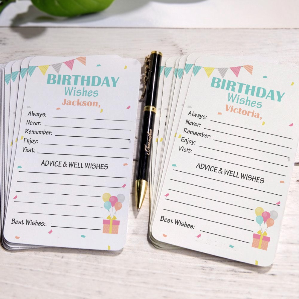 Custom Birthday Wishes Cards, Set of 15pcs, Greeting Cards for Birthday Parties, Birthday Party Decorations, Birthday Gifts, Gifts for Birthday Celebrations