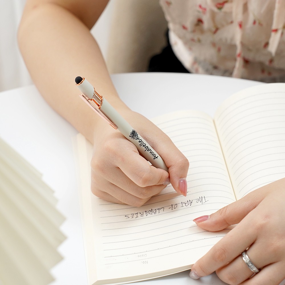 Stylo Gel Personnalis Avec Nom Et Fleur De Naissance Stylo Bille 