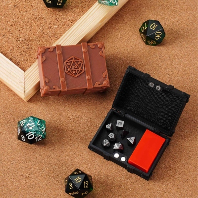 Personalized Mini Dice Box with Mini Dice, Travel Dice Tower, Mini Dice Storage, Dice Vault