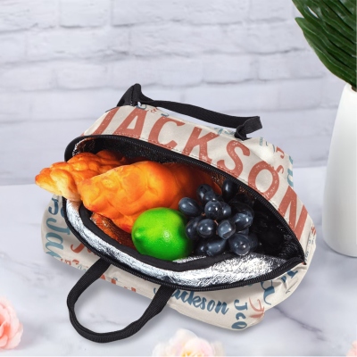Personalized Kid's Name Lunch Bag, Colorful Insulated Snack Bag with Handle & Zipper, Picnic Party, Back to School/Birthday Gift for Boys/Girls/Kids