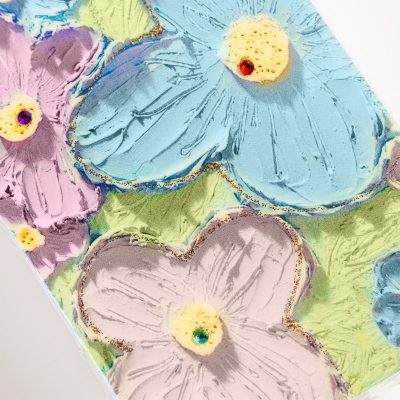 Glitter Flower iPhone Case with Rhinestones, Floral Bloom Cloud Case