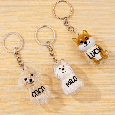 Personalized Dog Hair Holder Keychain – Custom Name Memorial Keepsake in Dog Breed Shape, Unique Remembrance Gift for Dog Owners