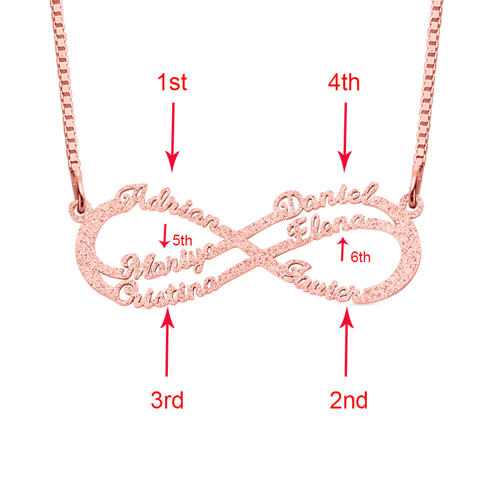 Personalized Sparkling Infinity Name Necklace in Rose Gold