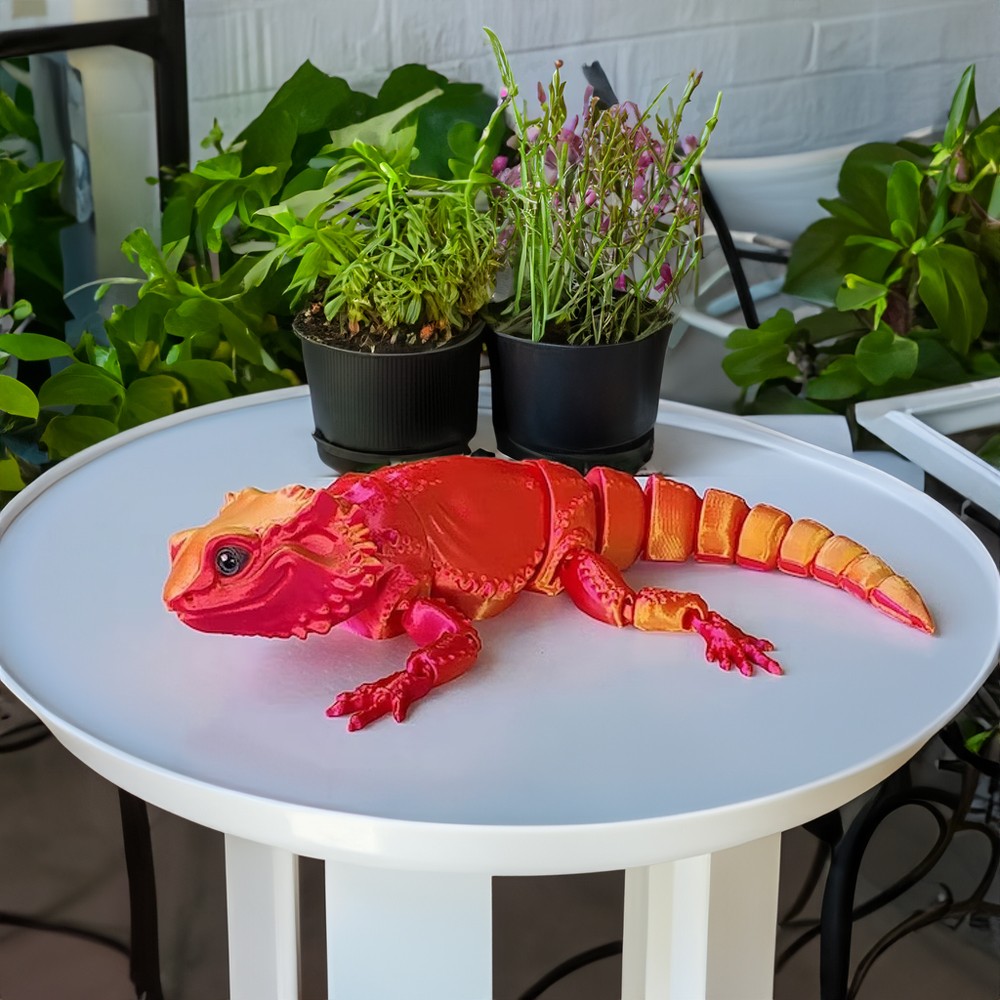3D Printed Articulating Bearded Dragon Toy, Bearded Dragon/Reptile