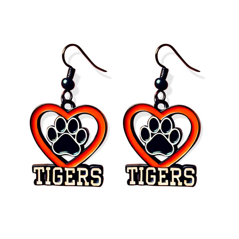 Custom Team Earrings, Personalized Name and Logo Dangle Jewelry for Game Day Fans