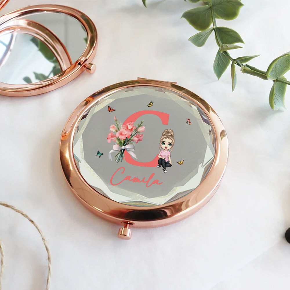 Makeup mirror with name