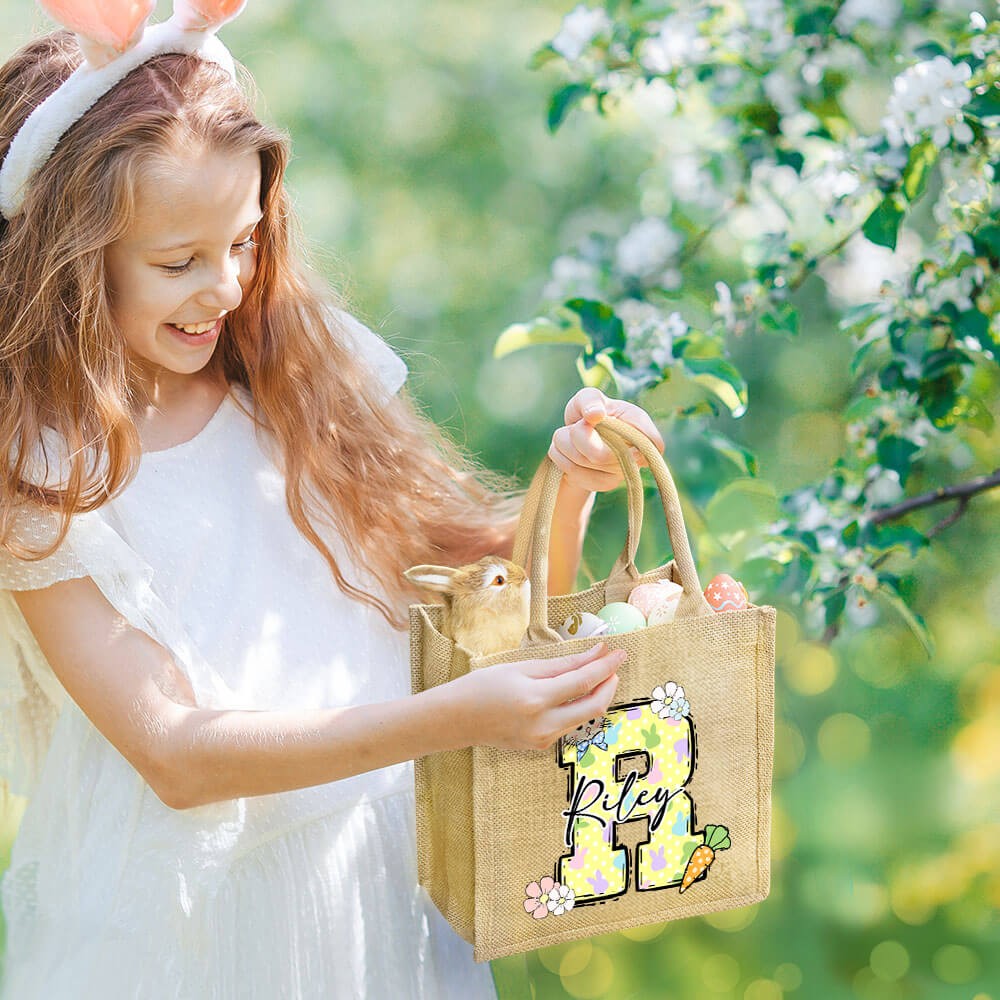 Burlap Easter Bunny Bag