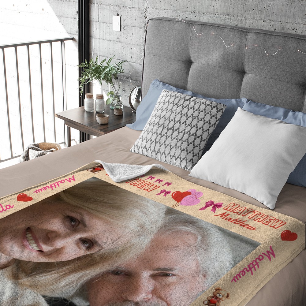 couples blanket with photos