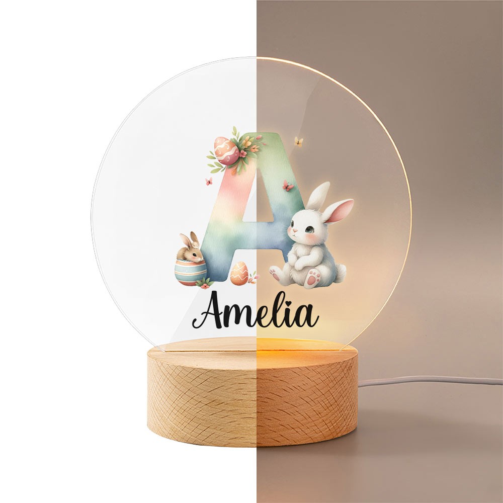 Night Light with Wooden Base