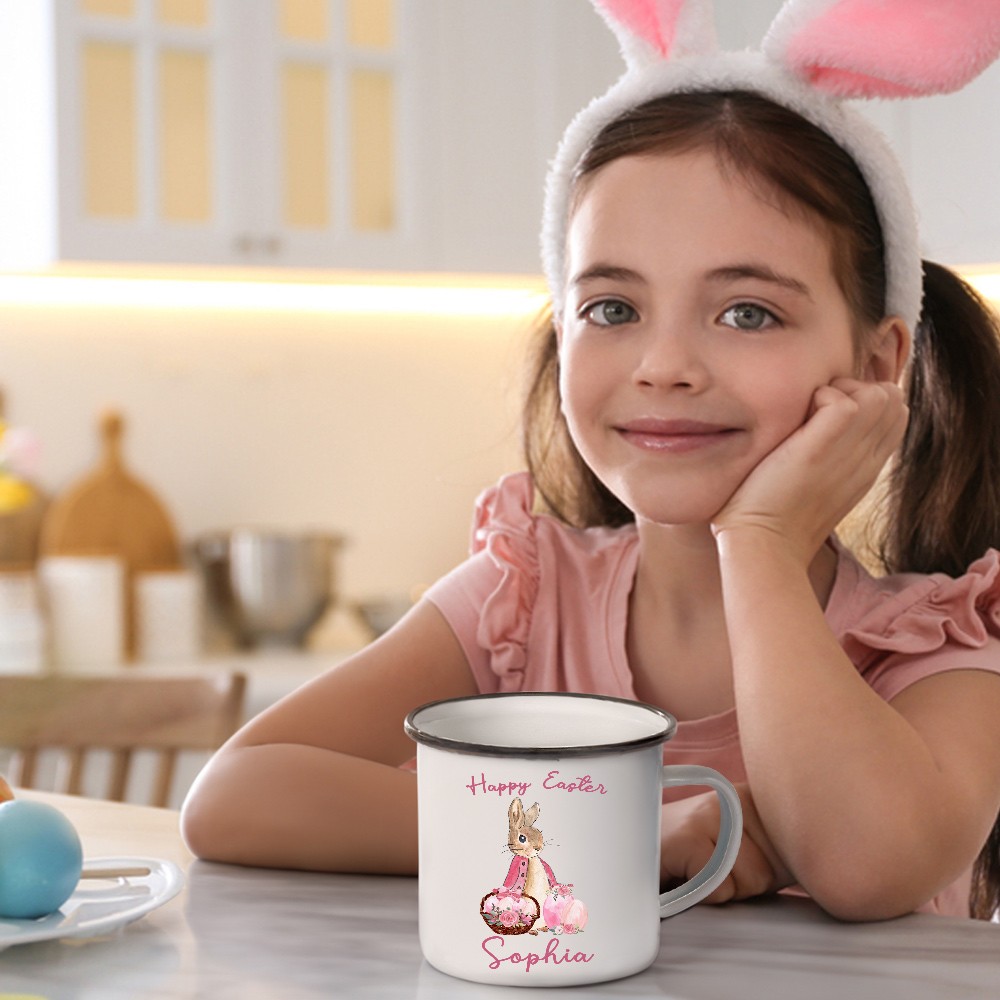 easter enamel mug