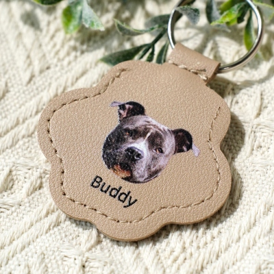 Pet Memorial Hair Keepsake Keychain with Custom Portrait Pet Sympathy Gift Dog Cat Bag Charm Pet Owner Gift