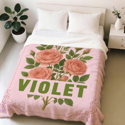 Birthflower blanket with name