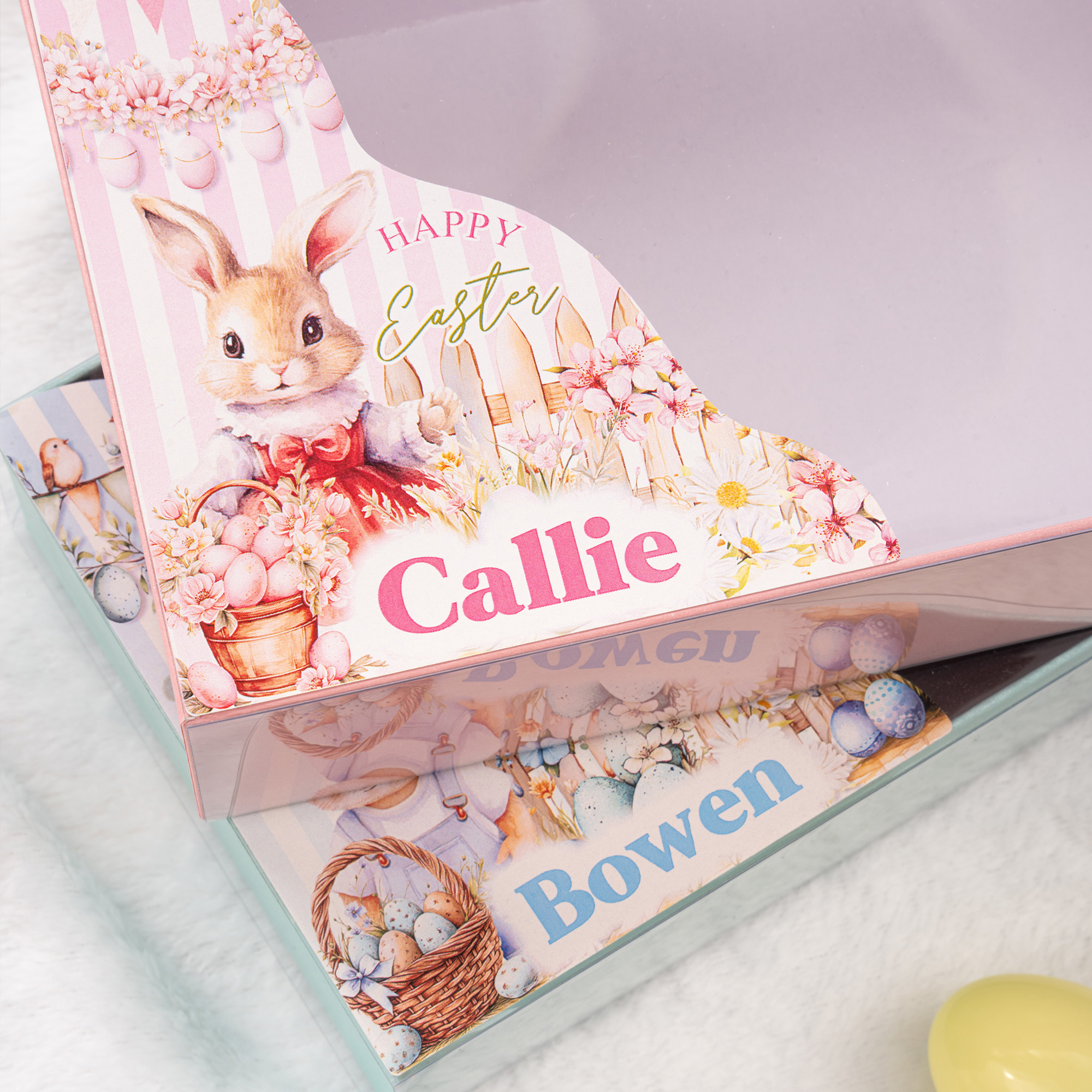Personalized Name Cute Peter Rabbit Design Easter Gift Box with