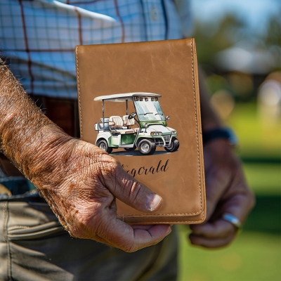 Custom Leather Golf Scorecard Holder, Golf Yardage Book Cover in Pet Design, Golf Accessories, Birthday/Christmas/Wedding Gift for Golfers/Best Men